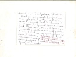 Dr.GARFIELD JANSEN Ph.D  , COIMBATORE - 08.09.1999 letter